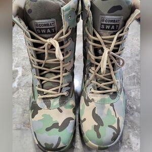 Men Zipper Ankle Boots Military Combat Army SWAT Desert Work Shoes.   New/No Tag